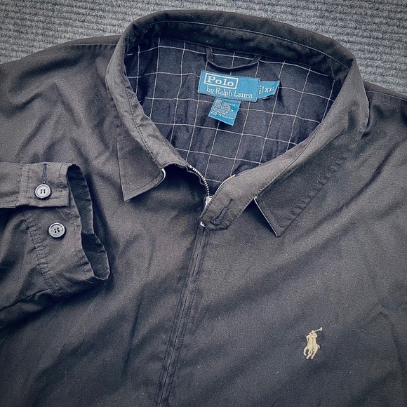 Polo Ralph Lauren Other - Vintage Polo Ralph Lauren Jacket Men's 2XL Black Chin Strap Full Zip Plaid Lined